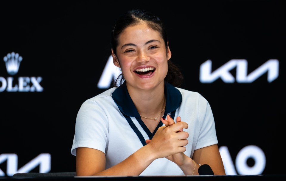 Emma Raducanu at a press conference.