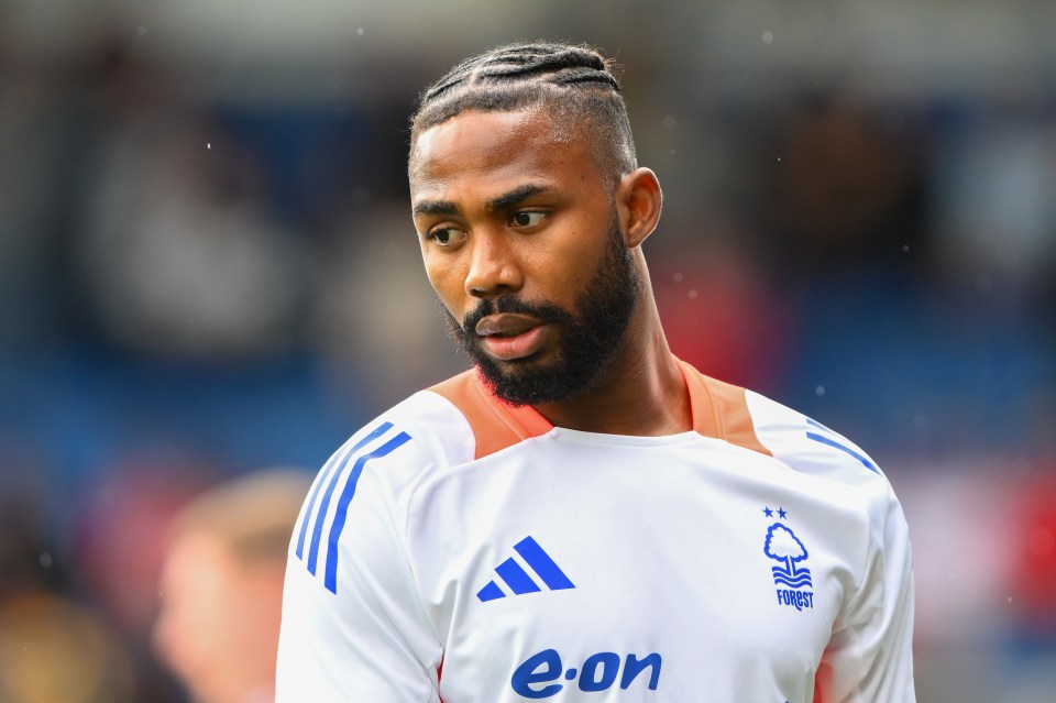 Emmanuel Dennis of Nottingham Forest playing in a pre-season friendly match.