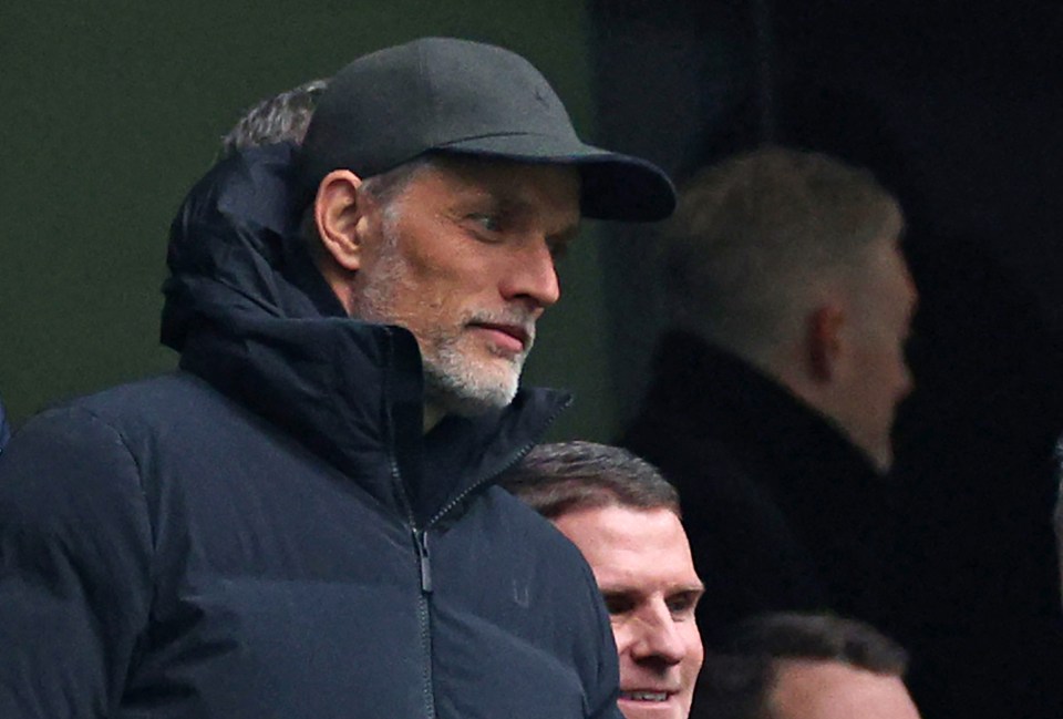 Thomas Tuchel, England's German head coach, at a Premier League match.