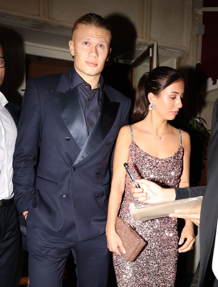 Erling Haaland and Isabel Haugseng Johansen at the Ballon d'Or.