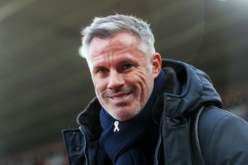 Jamie Carragher, former Liverpool captain, at a football match.