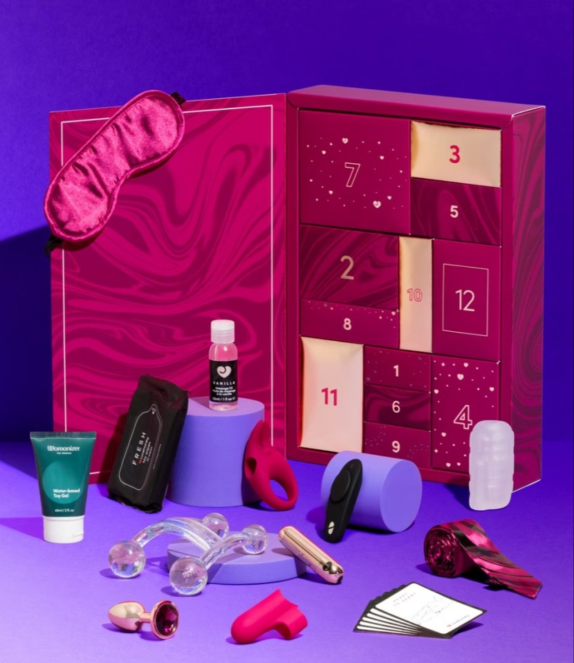 Advent calendar with sex toys and accessories.