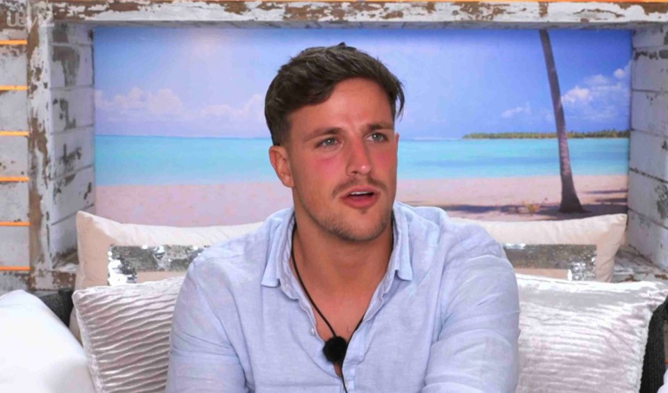 Luca Bishop on Love Island.