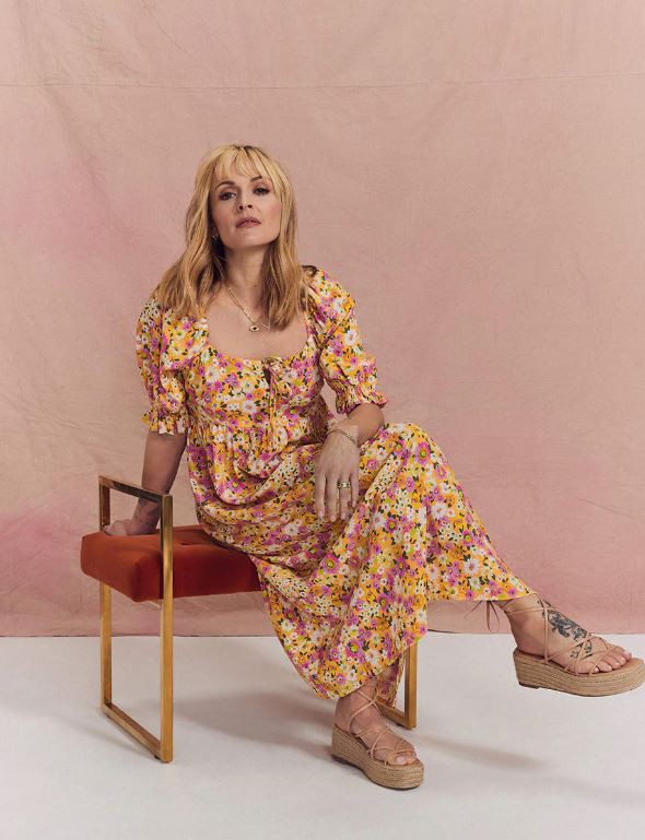 Fearne Cotton in a floral dress.