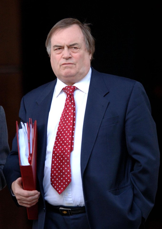 Photo of John Prescott leaving a meeting.