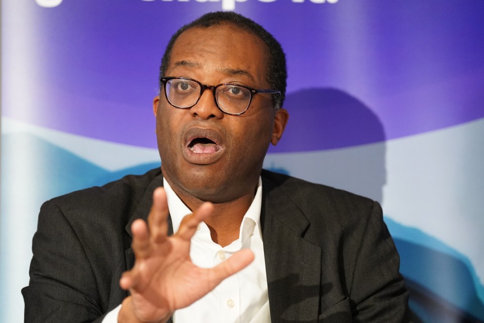 Kwasi Kwarteng speaking at a conference.