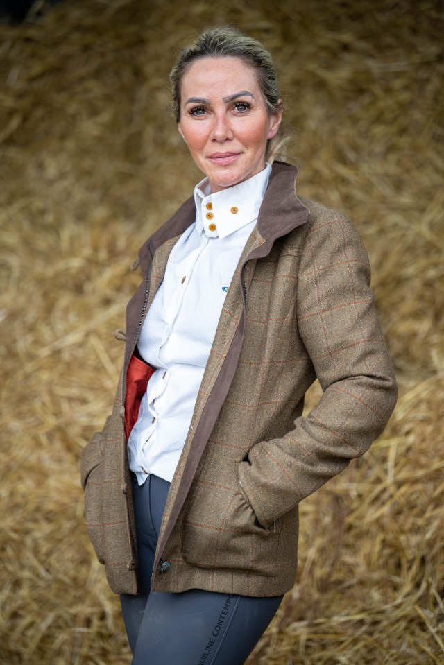 Portrait of Lucy Kemp, a former glamour model, now working with horses.