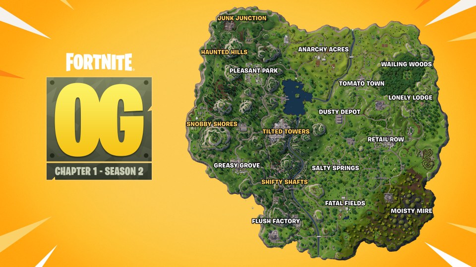 Fortnite Chapter 1 Season 2 map.