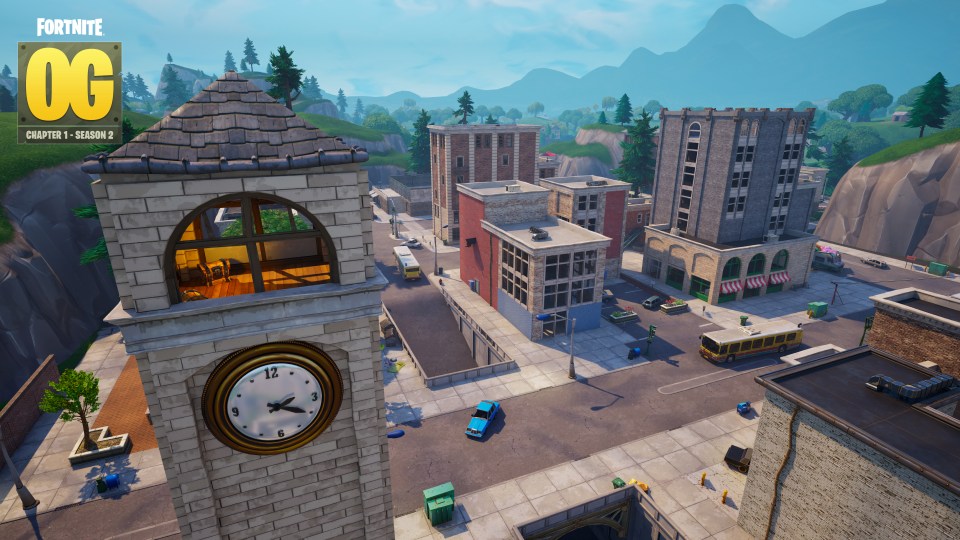 Fortnite OG Tilted Towers, Chapter 1 Season 2.