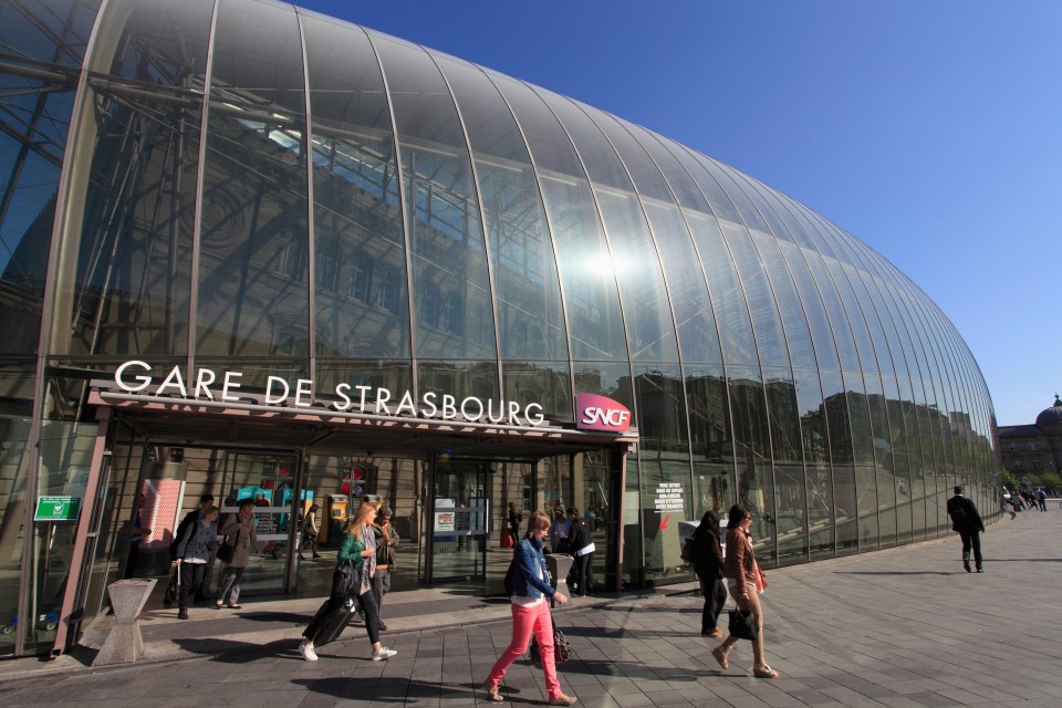 Strasbourg train station entrance.