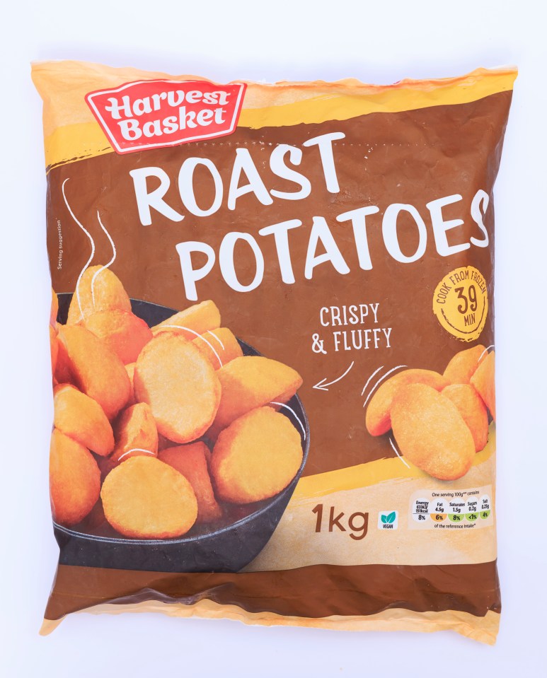 Package of Harvest Basket roast potatoes (1kg).