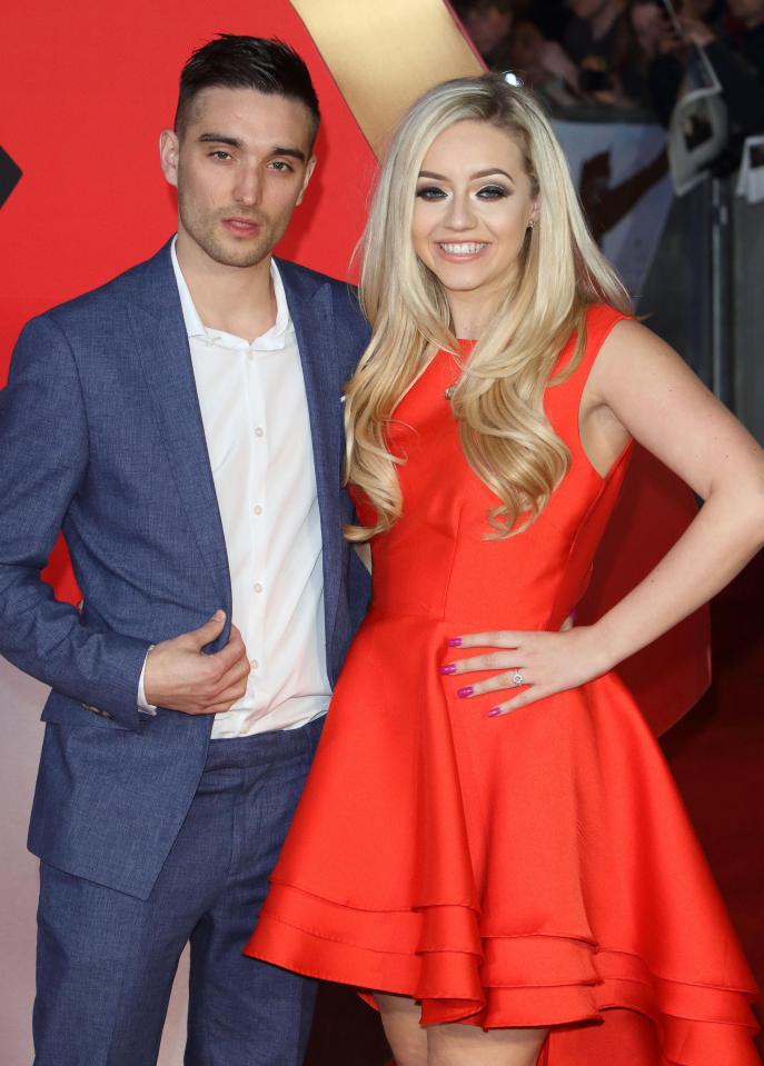 Tom Parker and Kelsey Hardwick at a premiere.