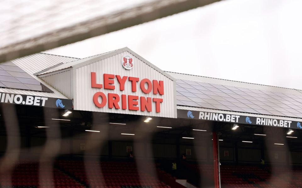 Leyton Orient stadium signage.