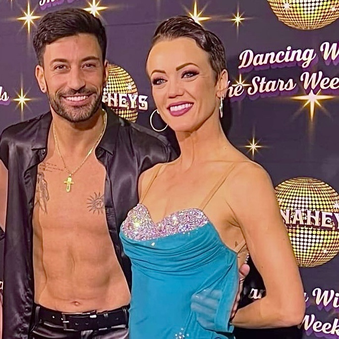 Giovanni Pernice and a female partner at a Dancing with the Stars event.