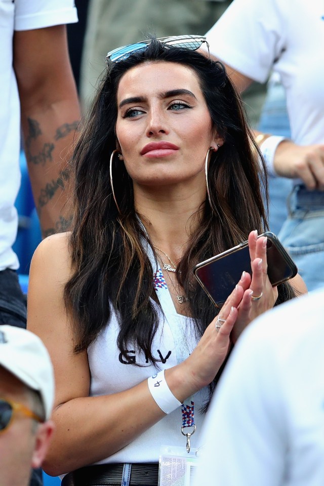 Annie Kilner, girlfriend of Kyle Walker, watching a soccer match.