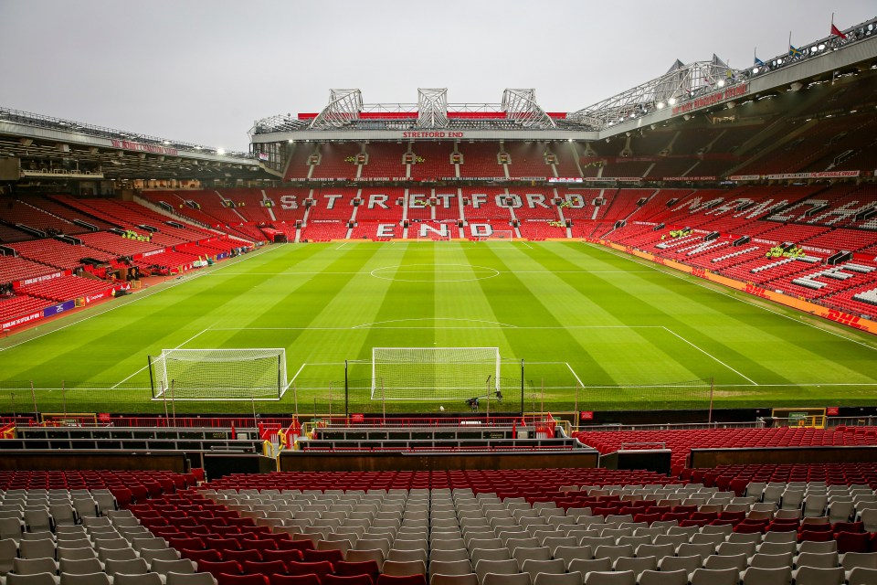 Old Trafford stadium in Manchester, England.