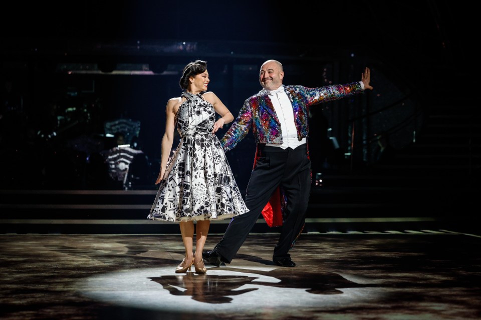 Wynne Evans and Katya Jones dancing on Strictly Come Dancing.