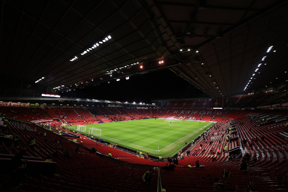 General view of Old Trafford stadium before a Premier League match.