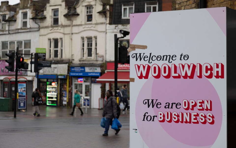 Welcome to Woolwich sign; We are open for business.