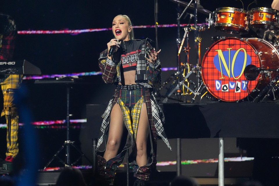 Gwen Stefani of No Doubt performing on stage.