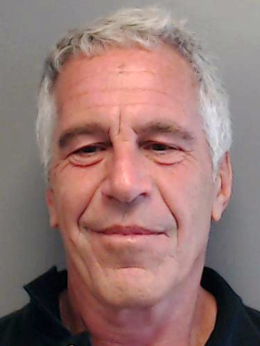 Mugshot of Jeffrey Epstein.