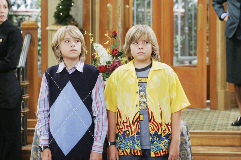 Cole and Dylan Sprouse as Zack and Cody in The Suite Life of Zack and Cody.