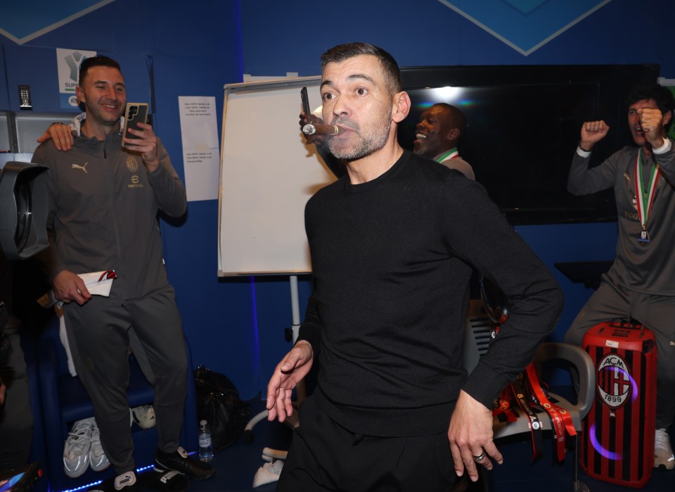 The Portuguese gaffer was in jubliant mood in the dressing room and recreated his viral 2022 celebration