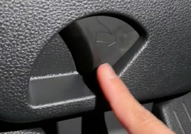 Hidden car release button.