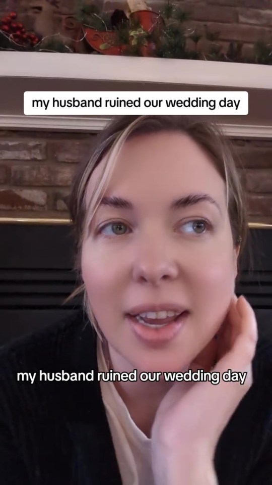 Woman recounting how her husband ruined their wedding day.