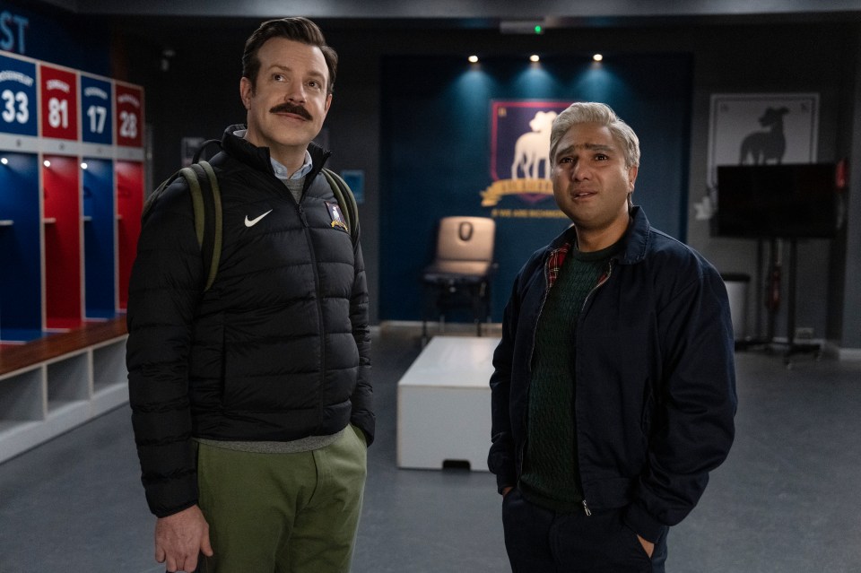 Jason Sudeikis and Nick Mohammed in a scene from Ted Lasso.