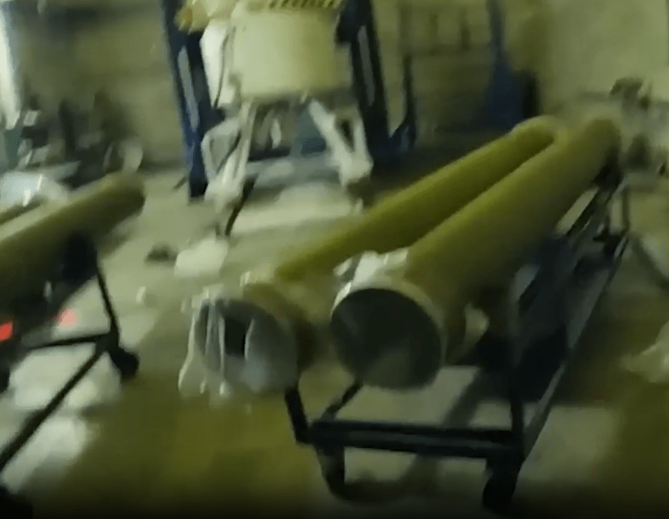 Footage appears to show missile engines inside the complex