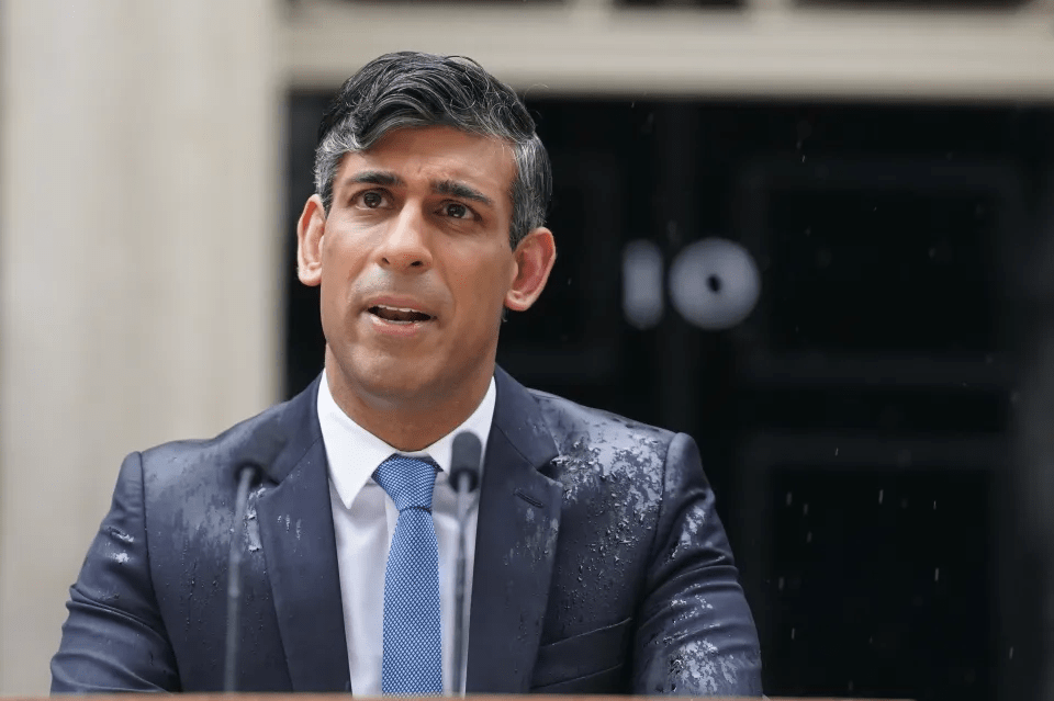 Some took the soundtrack to be 'trolling' Rishi Sunak's rain-soaked election speech