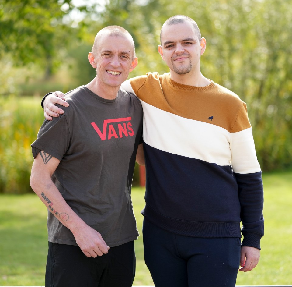 Aiden Aslin pictured after his release reunited with Shaun