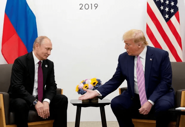 Putin and Trump meeting in 2019.