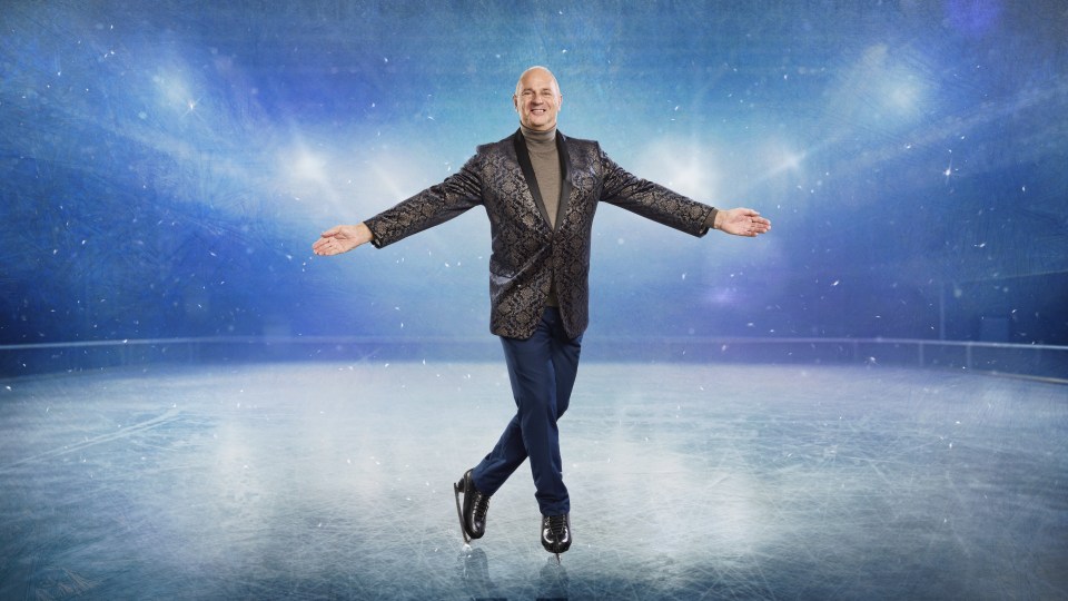 Sir Steve Redgrave ice skating on Dancing on Ice.