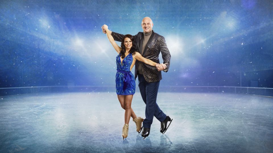 Vicky Ogden and Sir Steve Redgrave ice skating on Dancing on Ice.