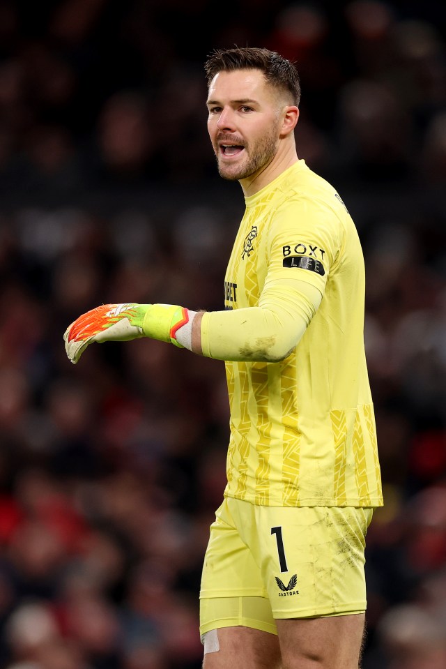 Jack Butland of Rangers FC during a soccer match.