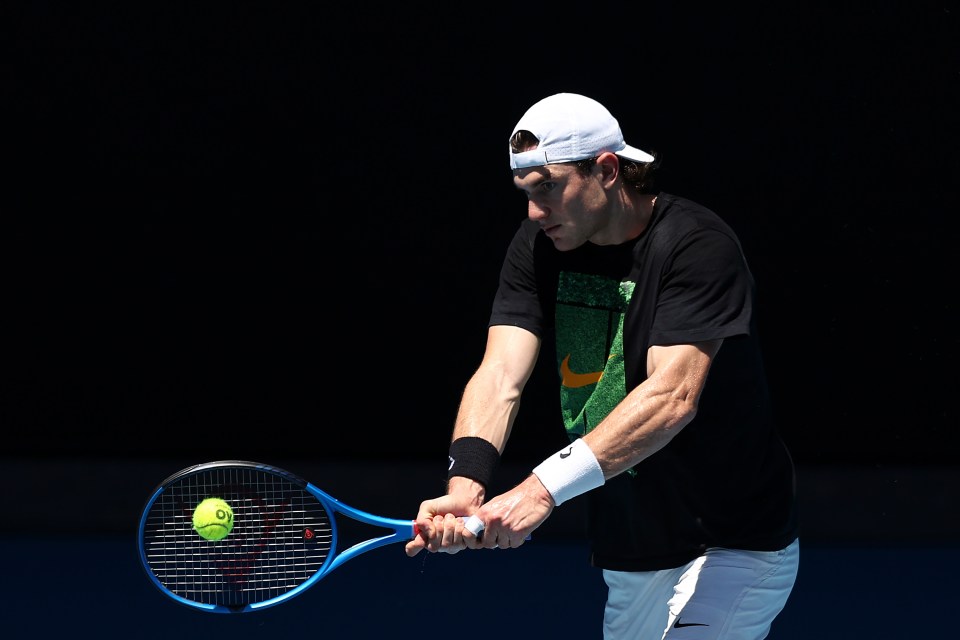 Jack Draper of Great Britain playing tennis.