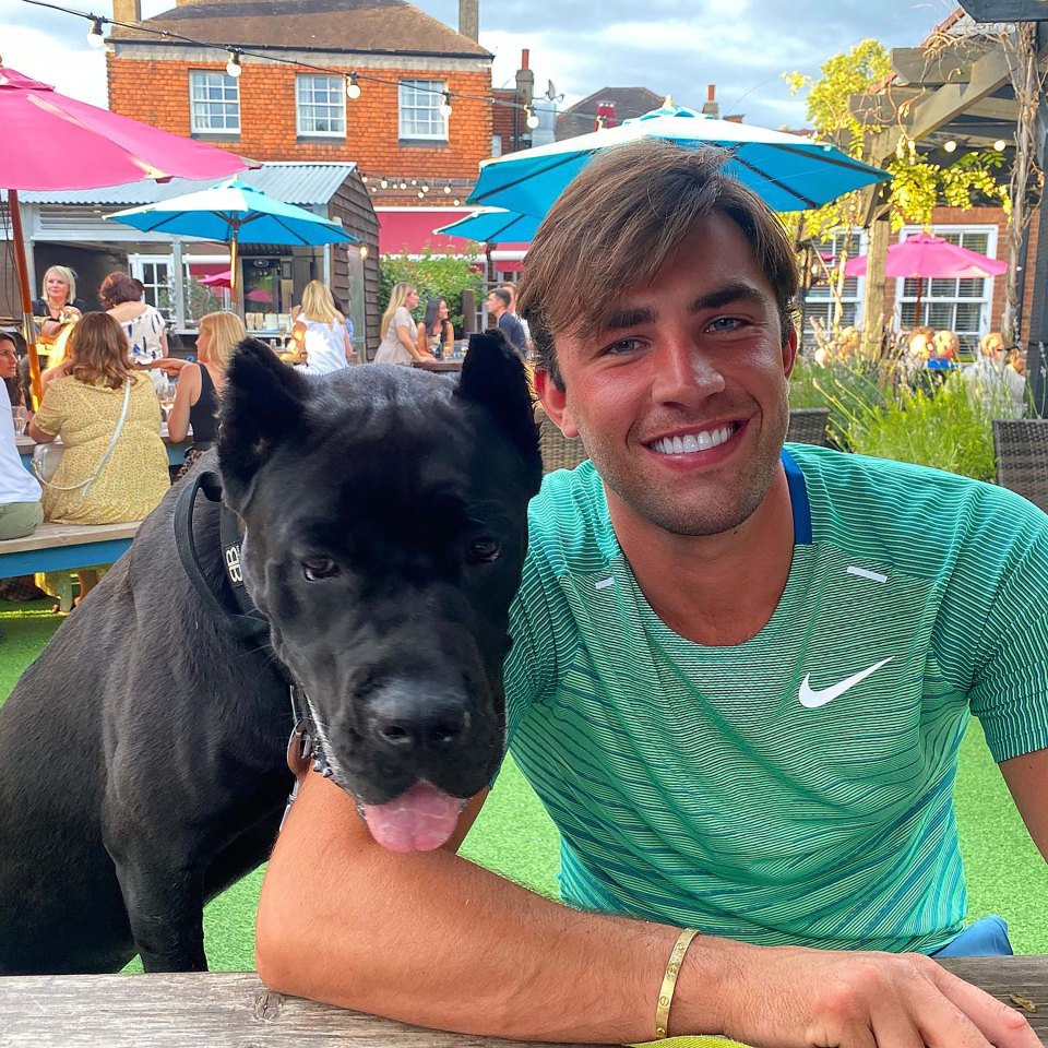 Jack Fincham with his black Cane Corso dog, Elvis.