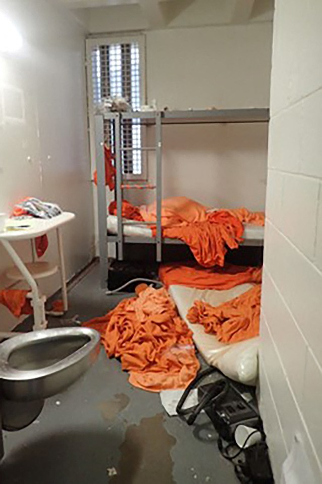 Photograph of Jeffrey Epstein's jail cell.