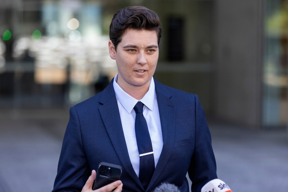 Jayde Struhs speaking outside the Supreme Court.