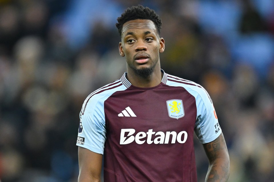 Jhon Duran of Aston Villa during a Premier League match.