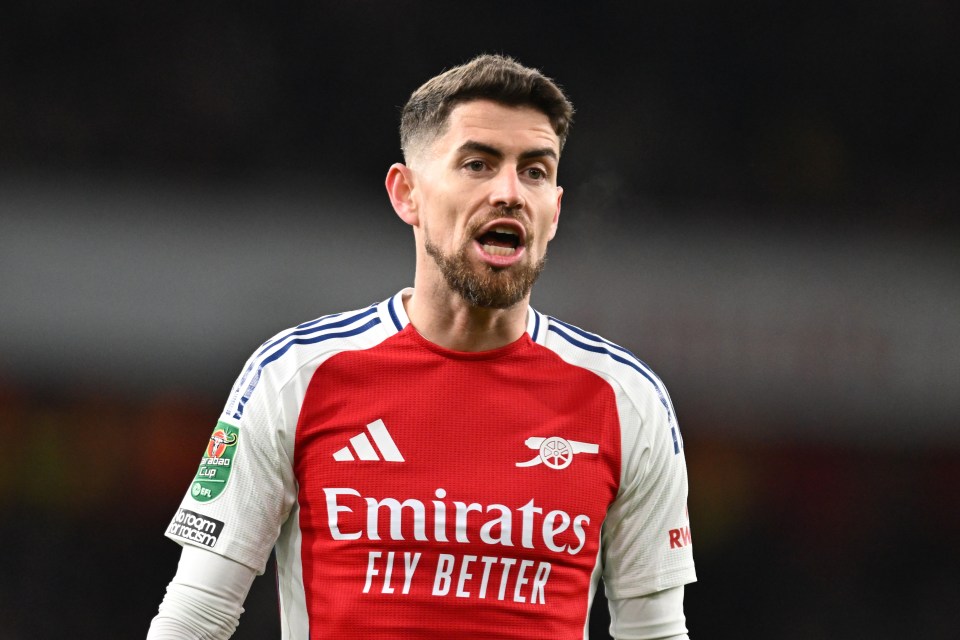 Jorginho of Arsenal during a Carabao Cup match.