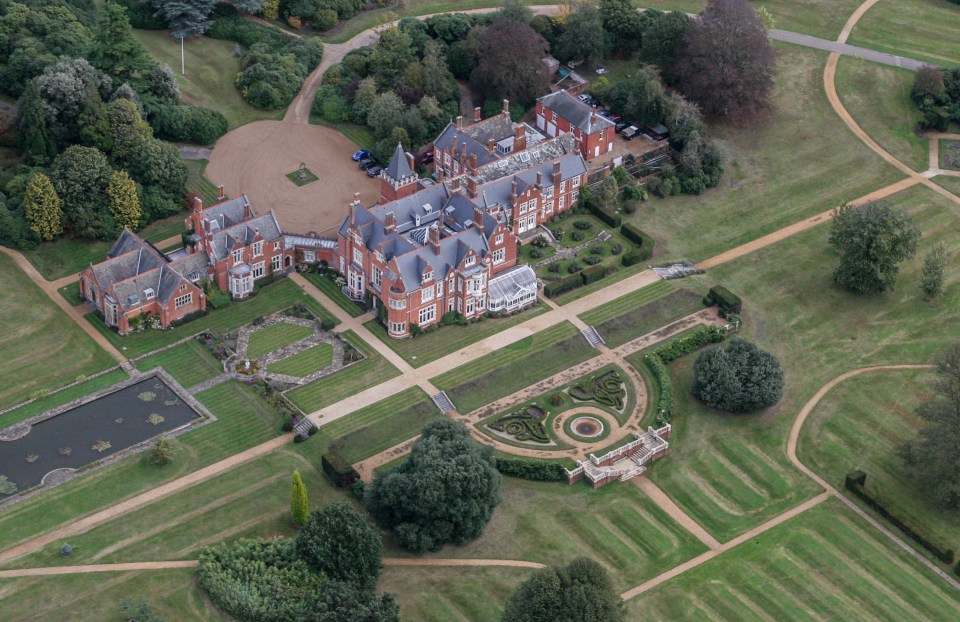 Aerial view of Bagshot Park, the residence of Prince Edward and Sophie, Countess of Wessex.