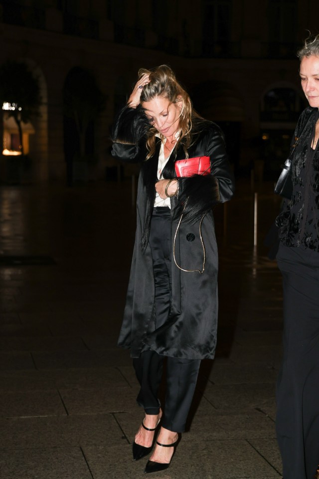 Kate Moss arriving home after a Dior after-party.