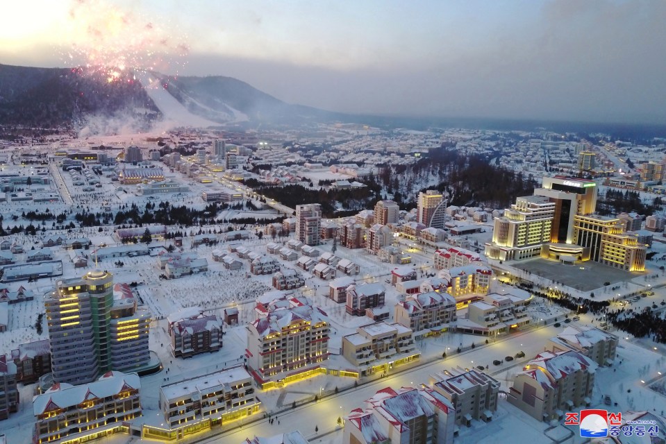 The township of Samjiyon County in North Korea