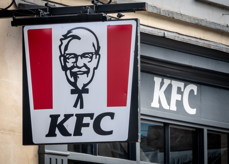 KFC sign with Colonel Sanders' image.