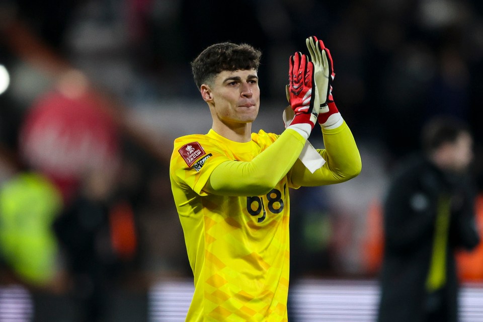 Kepa Arrizabalaga of Bournemouth applauding after a match.