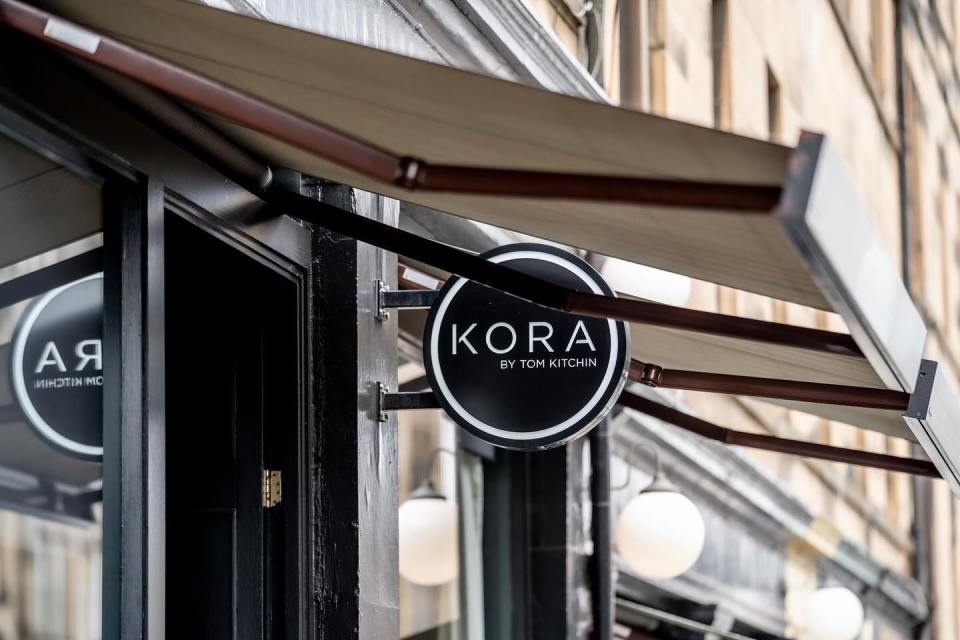 Kora by Tom Kitchin restaurant sign.