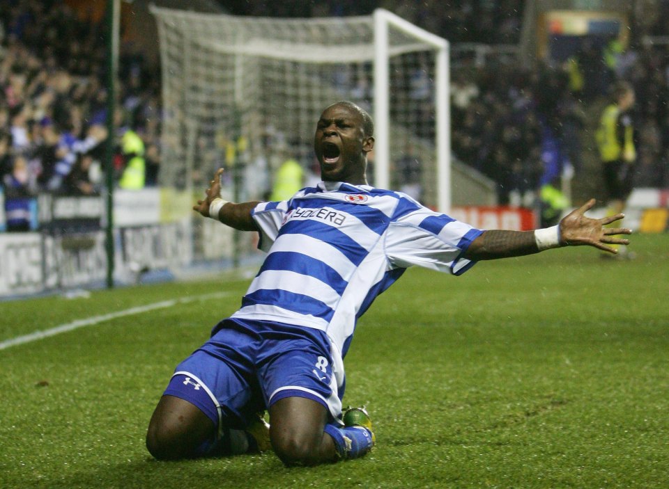 Soccer player Leroy Lita celebrates a goal.